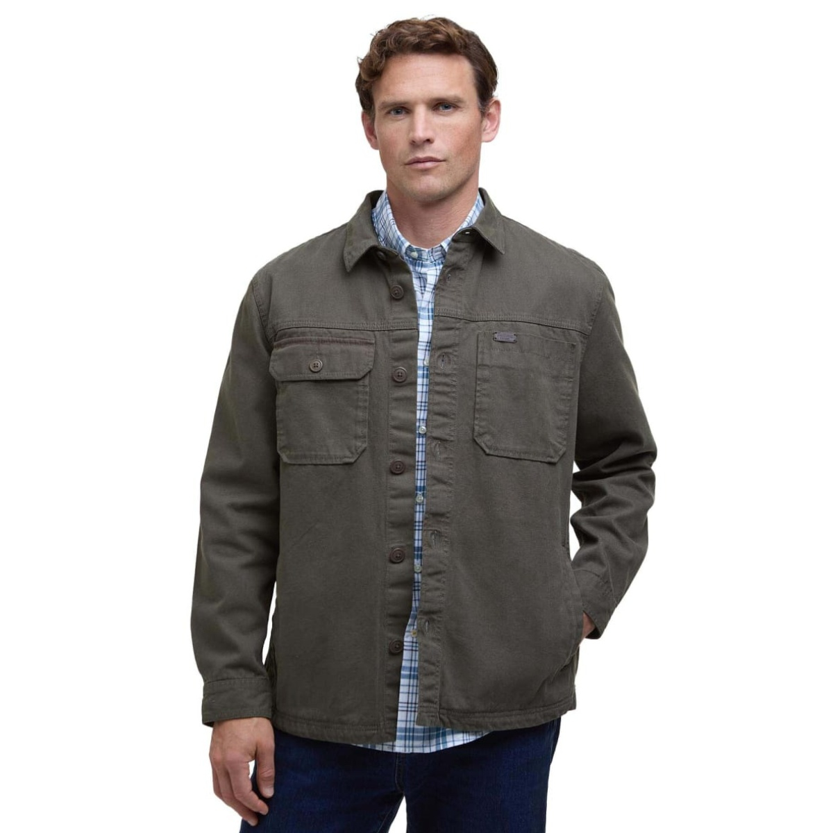 Barbour Lingfield Canvas Overshirt Fern, how to style.