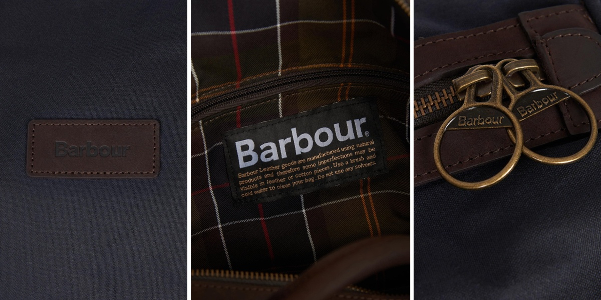 Barbour Wax Holdall Duffle Bag Navy, Tolle Wochenendtasche für einen stilvollen Mann.