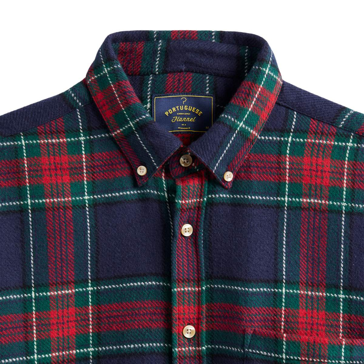 Portuguese Flannel Faru Shirt Blue, hergestellt aus den feinsten exklusiven Stoffen