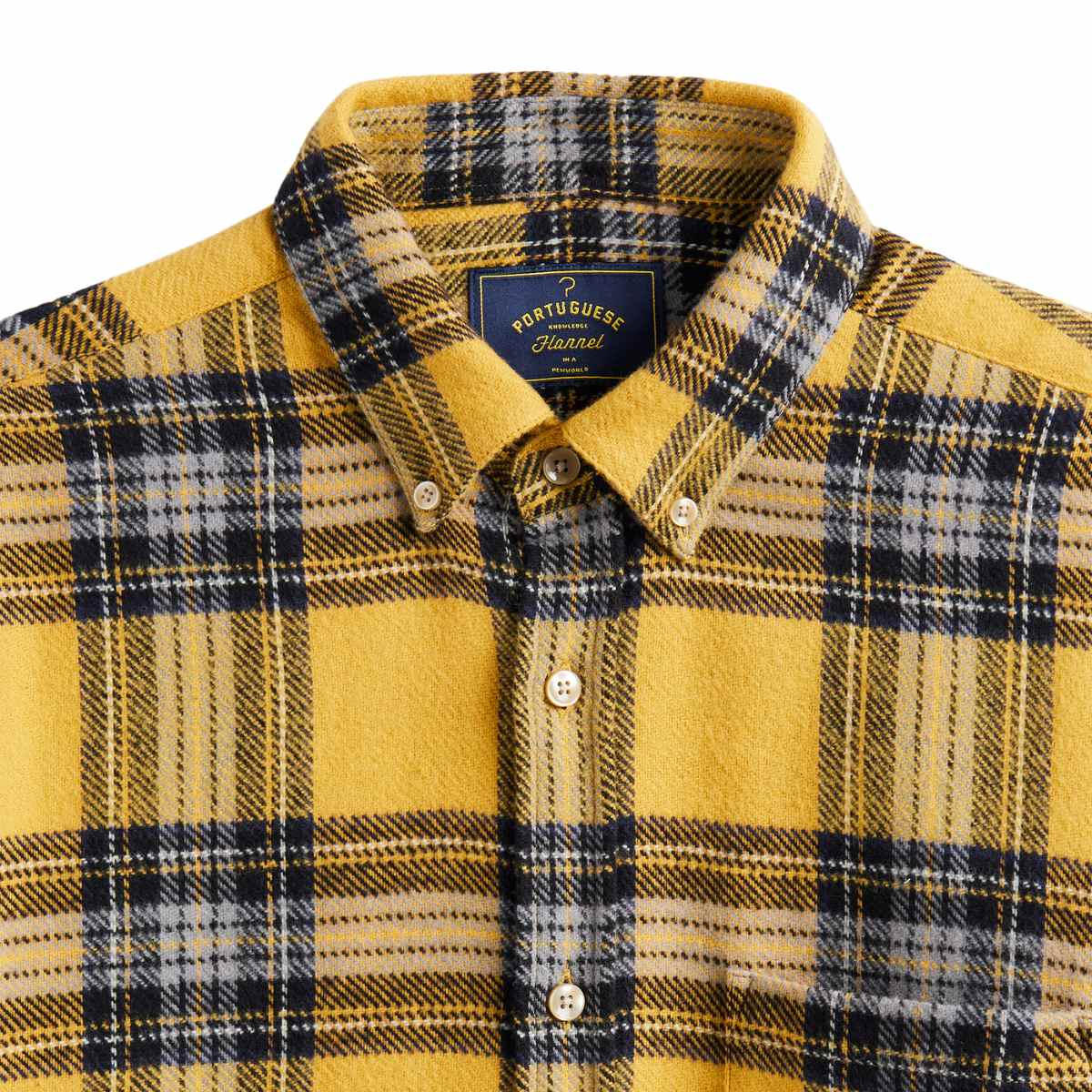 Portuguese Flannel Faru Shirt Yellow, hergestellt aus den feinsten exklusiven Stoffen