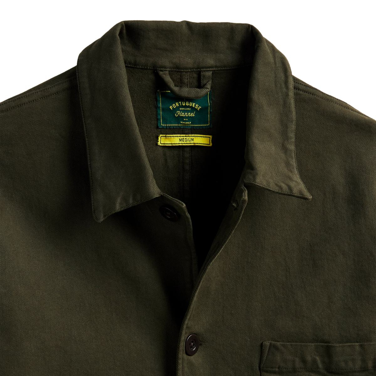 Portuguese Flannel Labura Jacket Olive, hergestellt von Handwerksmeistern in den alten Städten Nordportugals