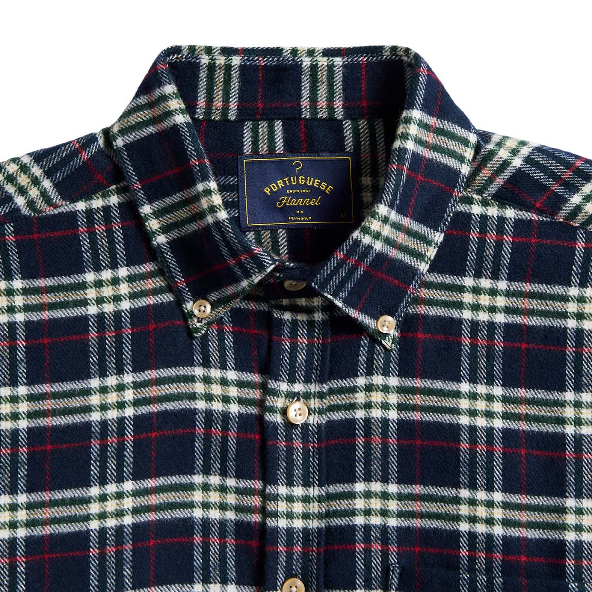 Portuguese Flannel Lamo Shirt Blue, hergestellt aus den feinsten exklusiven Stoffen