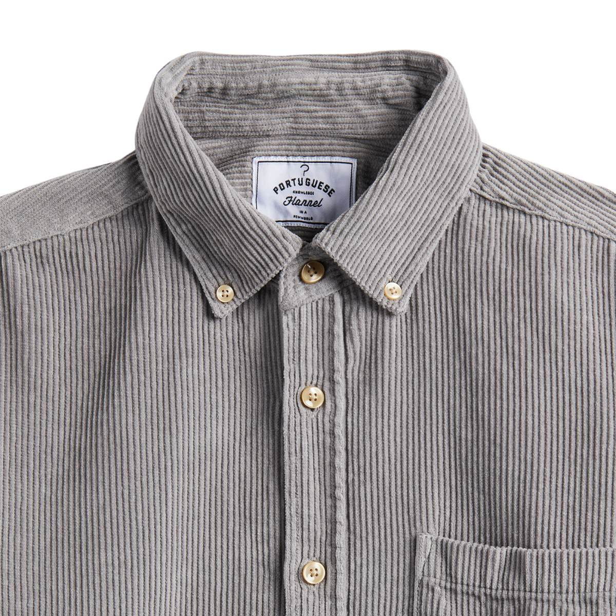 Portuguese Flannel Lobo Shirt Grey, hergestellt aus den feinsten exklusiven Stoffen