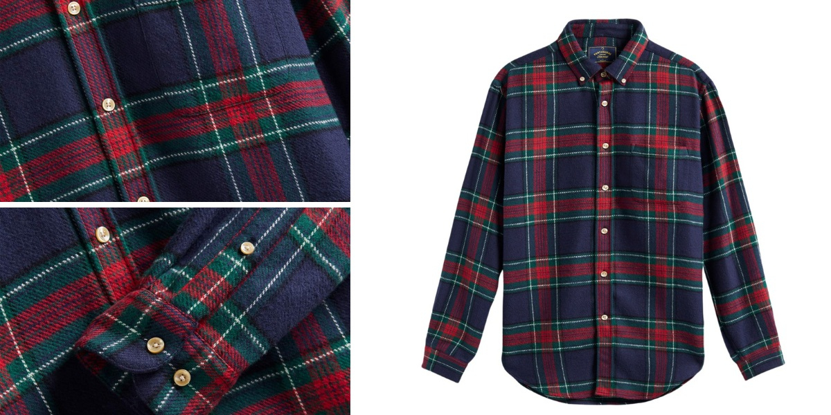 Portuguese Flannel Faru Shirt Blue, hergestellt von Handwerksmeistern in den alten Städten Nordportugals