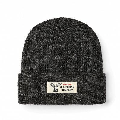 Filson Lined Ragg Wool Beanie Charcoal Heather front