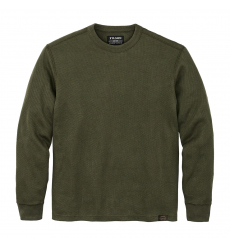 Filson Waffle Knit Thermal Crew Mossy Rock front