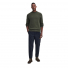 Barbour Grangetown Merino Crew Neck Sweater Mid Olive how to wear