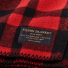 Filson MacKinaw Wool Blanket Red/Black Heritage Plaid logo detail