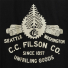 Filson Prospector Graphic Hoodie Black/Log Mill graphic close-up