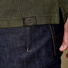 Filson Waffle Knit Thermal Crew Mossy Rock logo detail