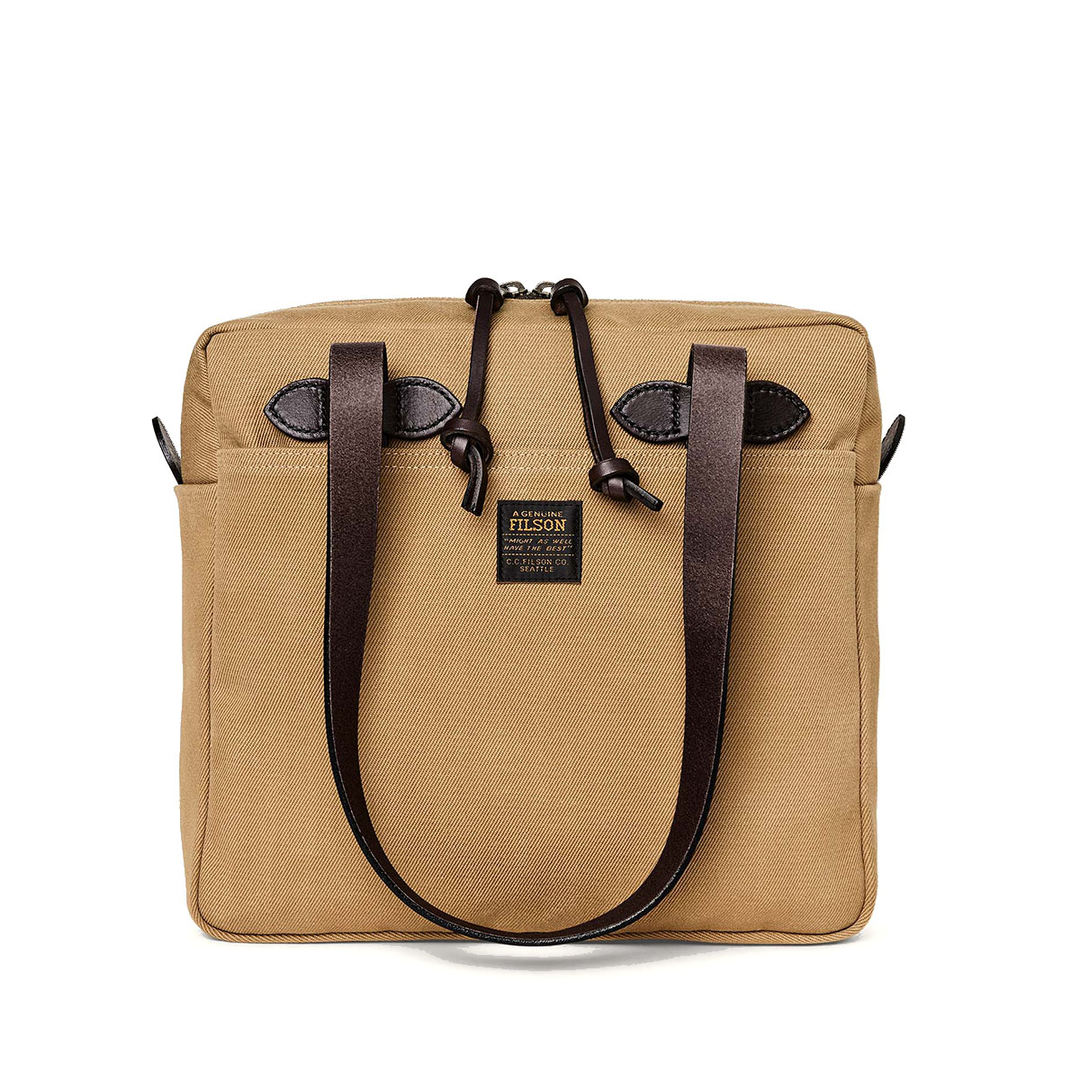 Filson Rugged Twill Small Zipper Tote Bag Tan