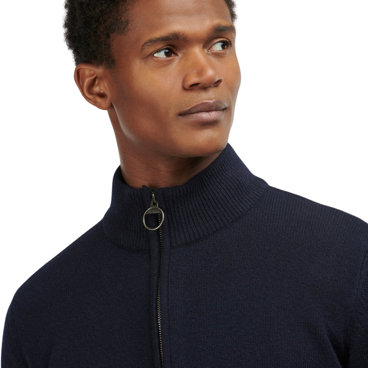 Barbour Holden Half Zip Lambswool Sweater Navy, Pullover aus hochwertiger Lamswool