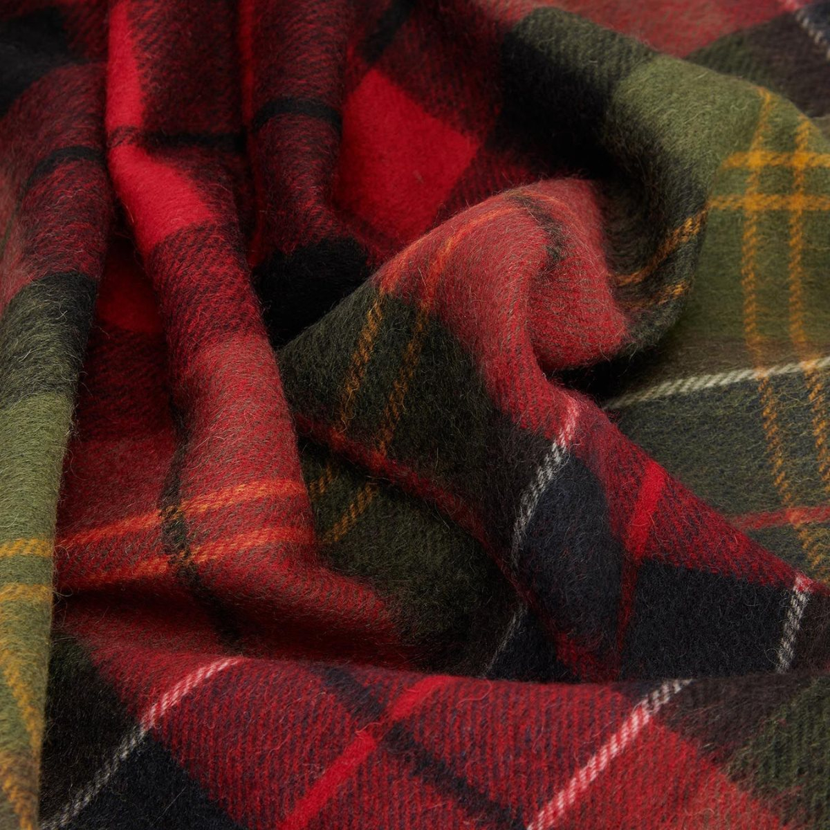 Barbour Brack Patchwork Tartan Schal, hergestellt aus luxuriöser 100% Lammwolle