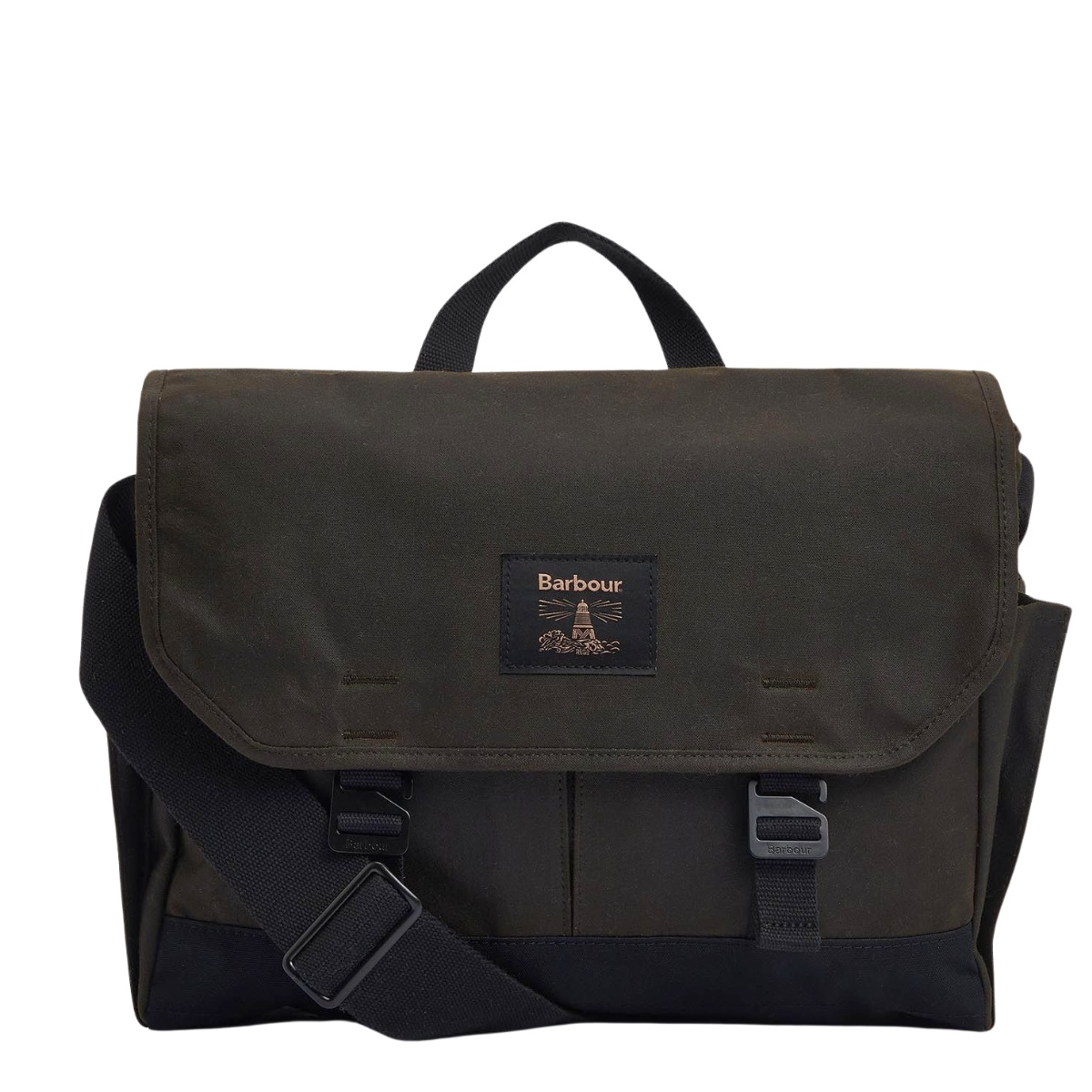 Barbour Field Wax Messenger Bag Olive, Great laptop bag voor work and school.