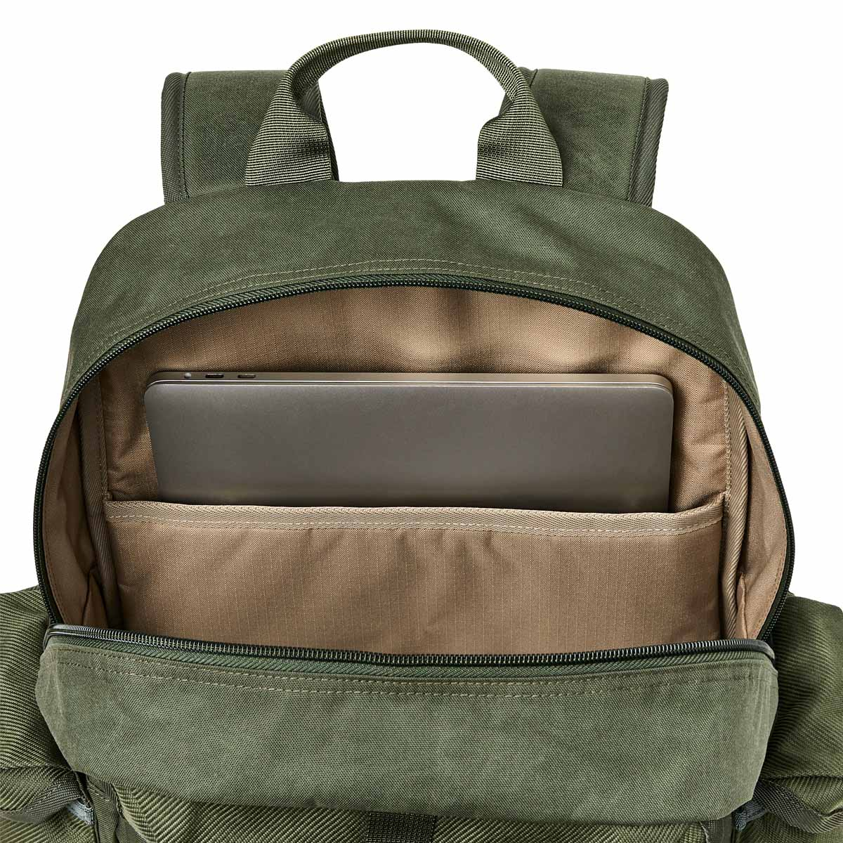 Filson Surveyor 36L Backpack Service Green, mit gepolstertem Laptop-Fach