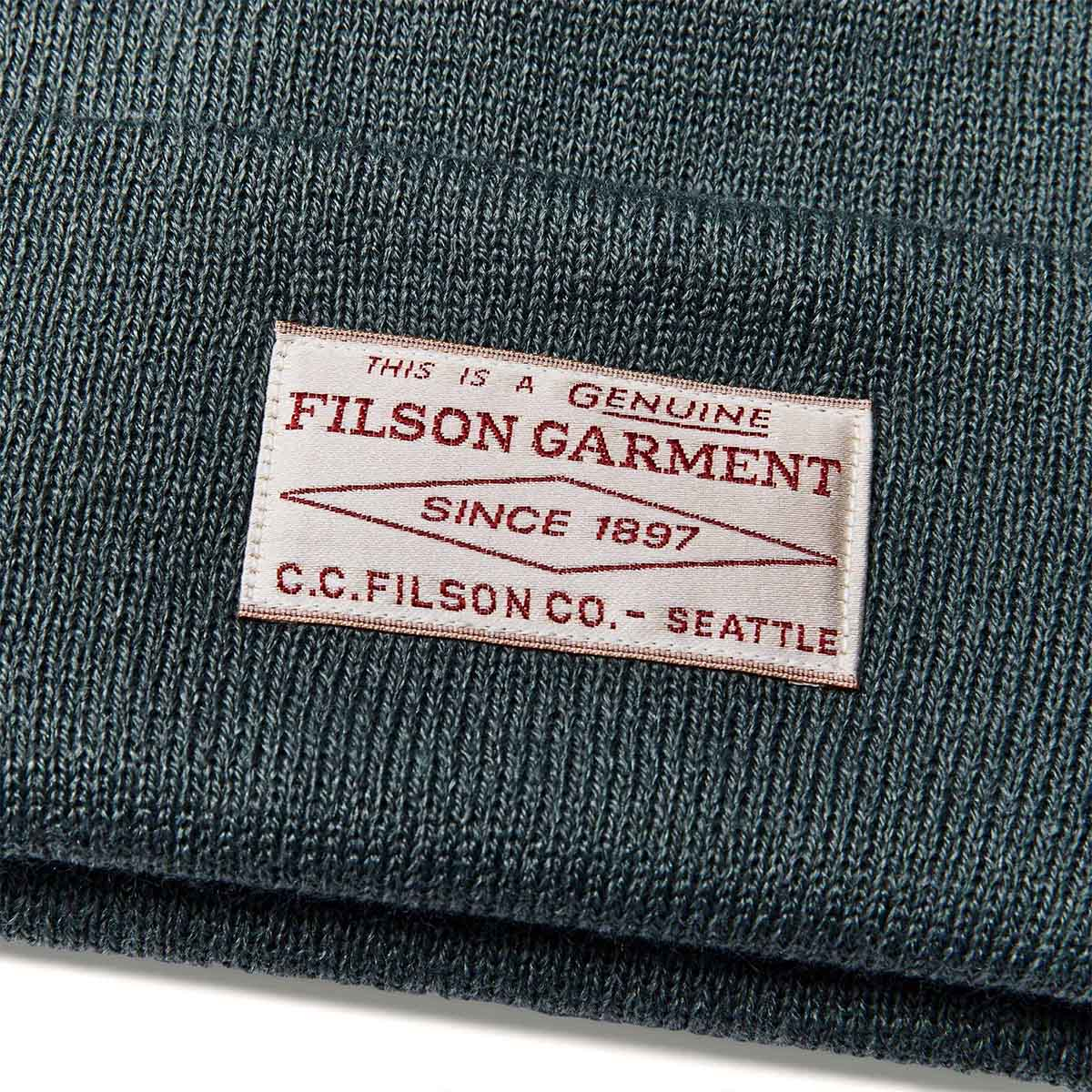 Filson Ballard Watch Cap Balsam Green, logo