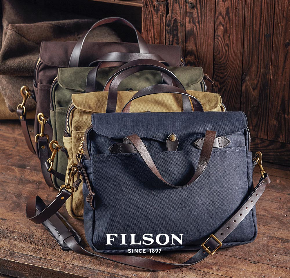 filson original leather trimmed briefcase