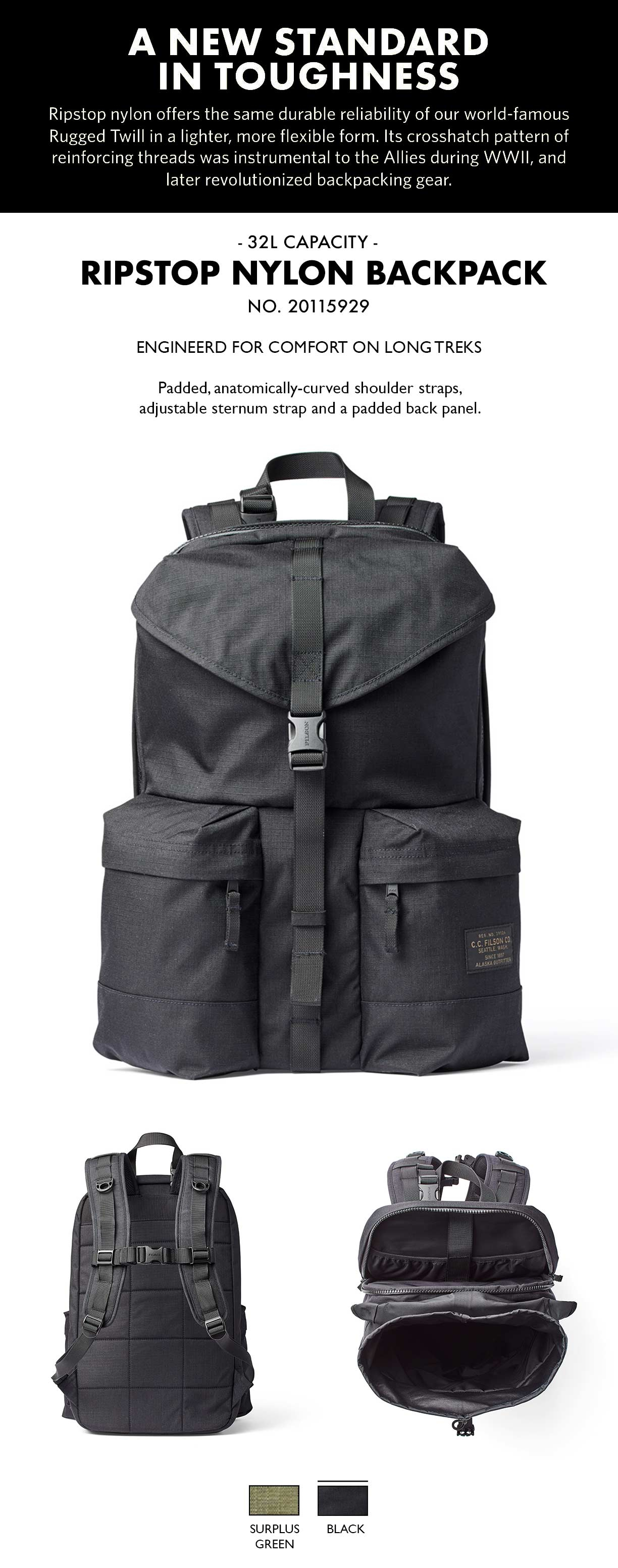 Filson Ripstop Backpack Black Produkt-informationen