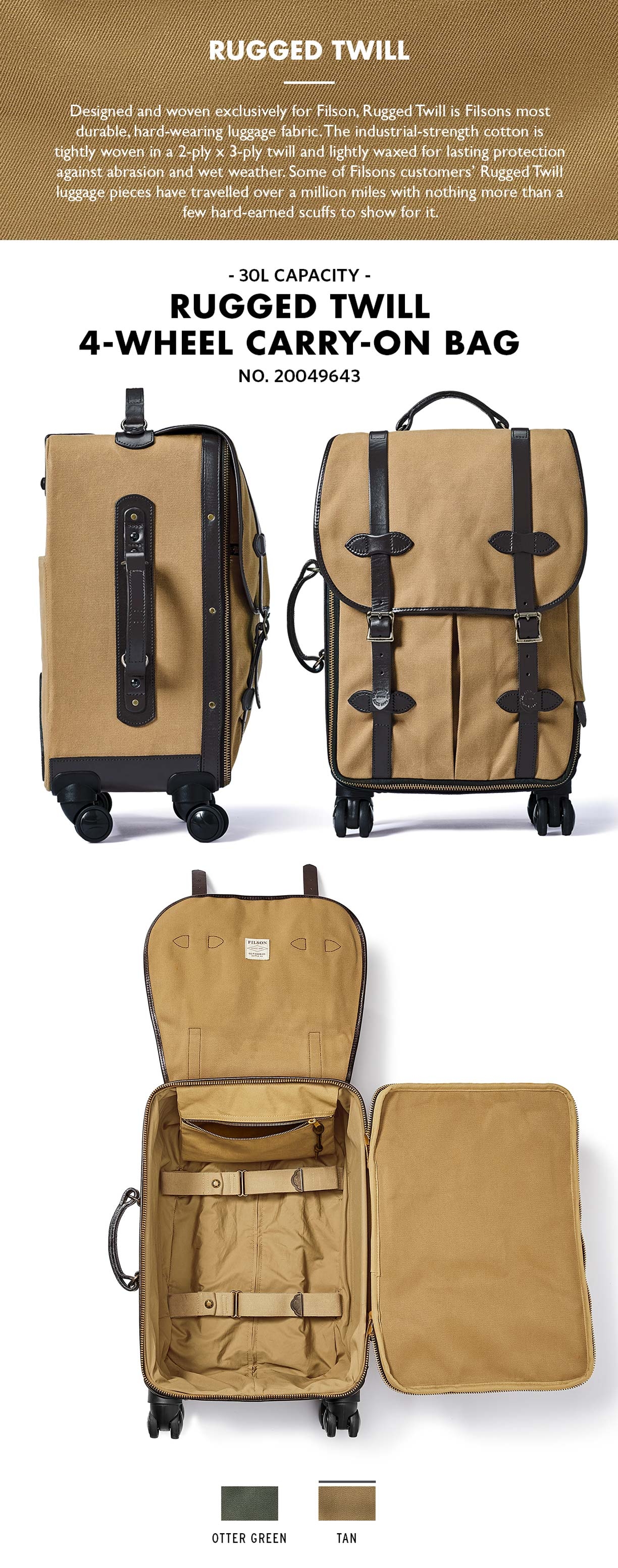 filson rolling carry on