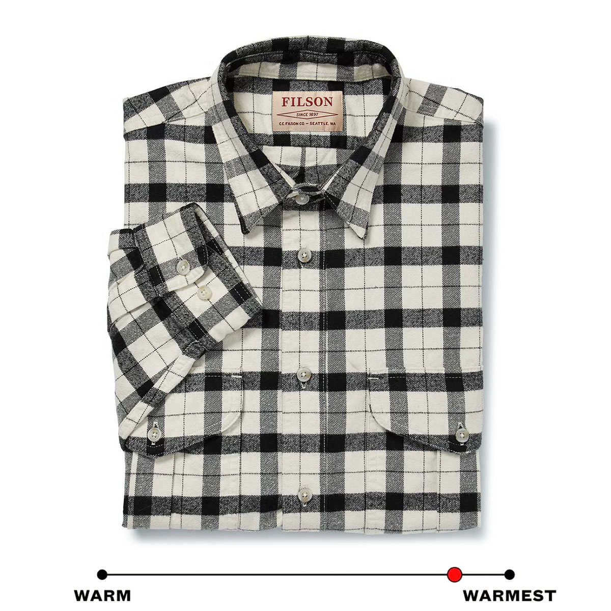 Filson Alaskan Guide Shirt Heather Gray Black, bietet unübertroffenen Komfort und Haltbarkeit, Saison für Saison