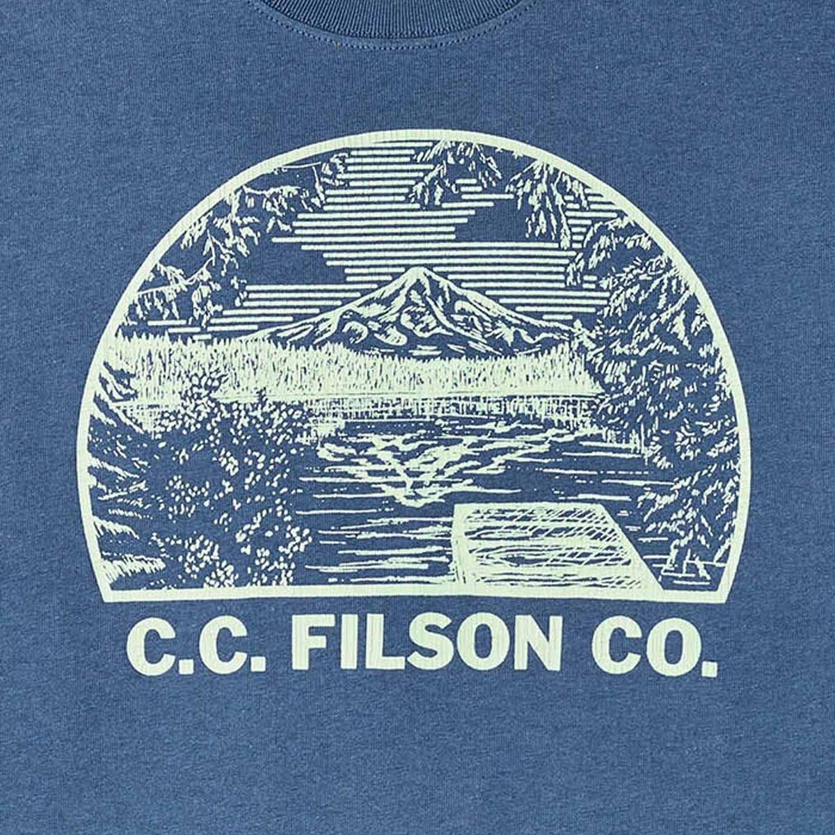 Filson Frontier Graphic T-Shirt Light Blue/Mountain Lake, strapazierfähiges T-Shirt mit angenehmem Tragegefühl, das seine Struktur über die ganze Saison behält