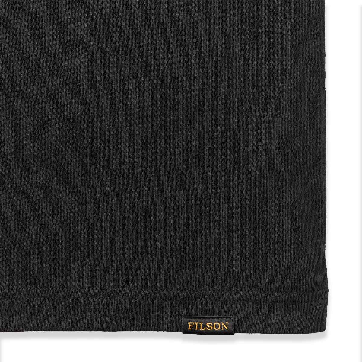 Filson Frontier Pocket T-Shirt Black, strapazierfähiges T-Shirt mit angenehmem Tragegefühl, das seine Struktur über die ganze Saison behält