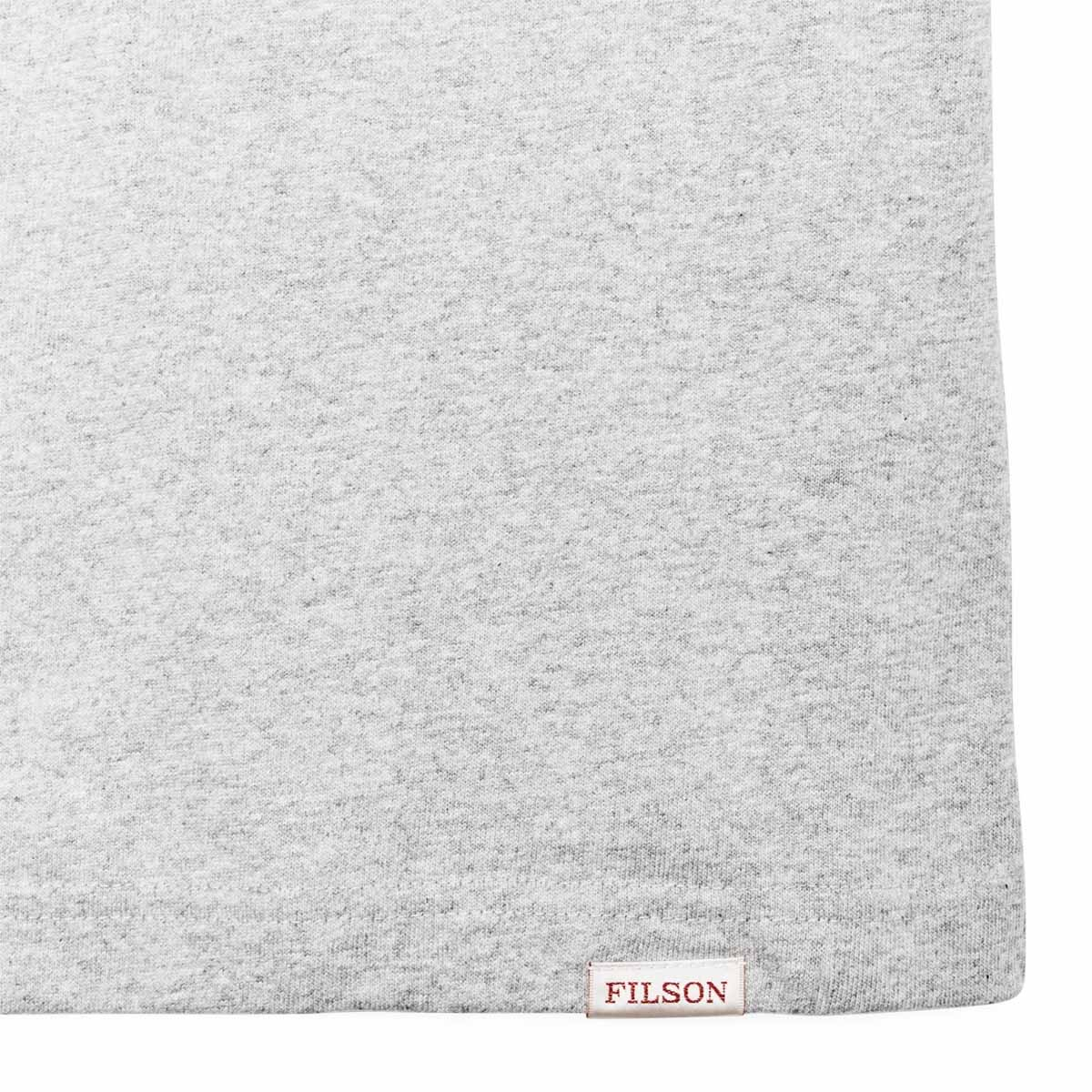 Filson Frontier Pocket T-Shirt Heather Gray, strapazierfähiges T-Shirt mit angenehmem Tragegefühl, das seine Struktur über die ganze Saison behält