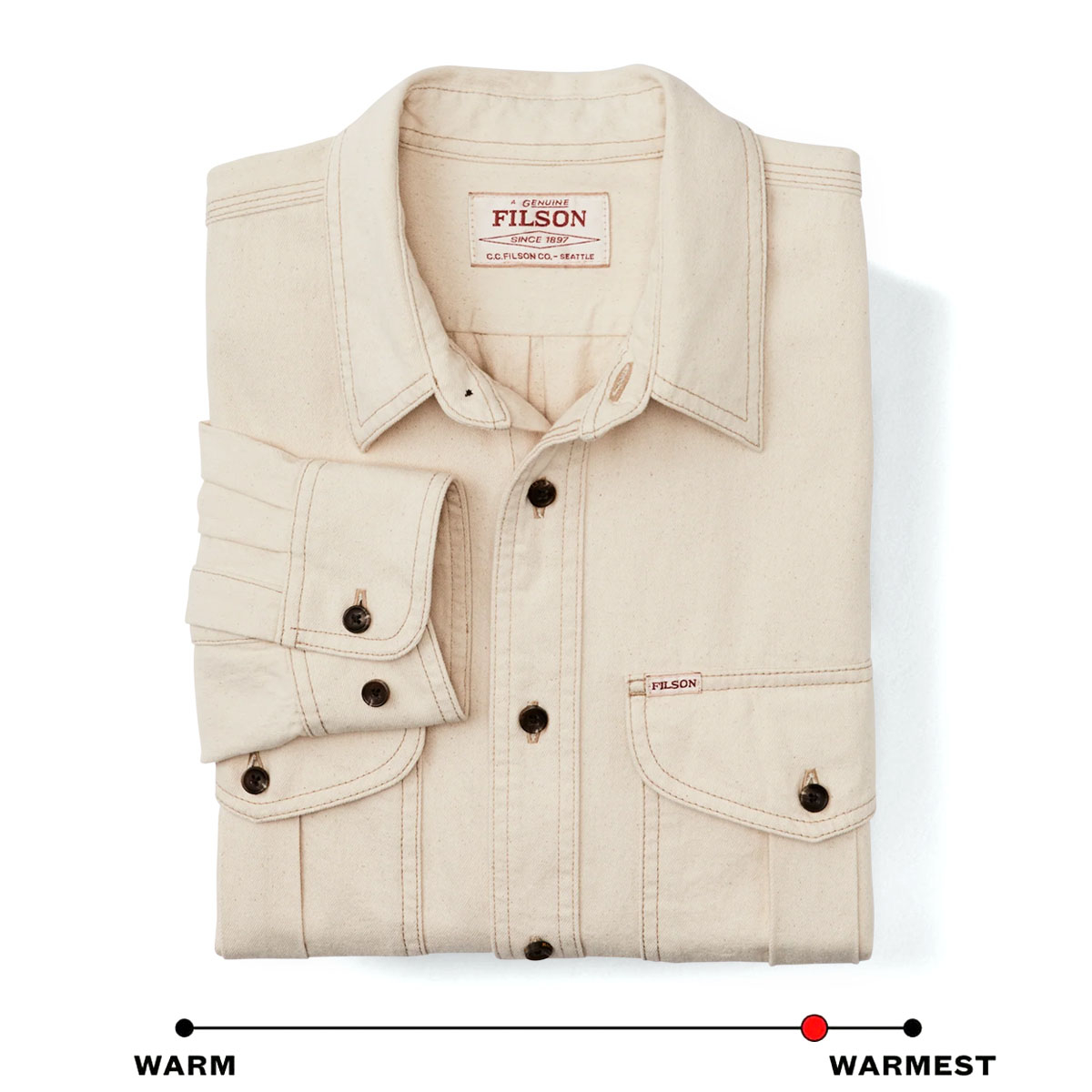 Filson Natural Twill Guide Shirt Natural Seed