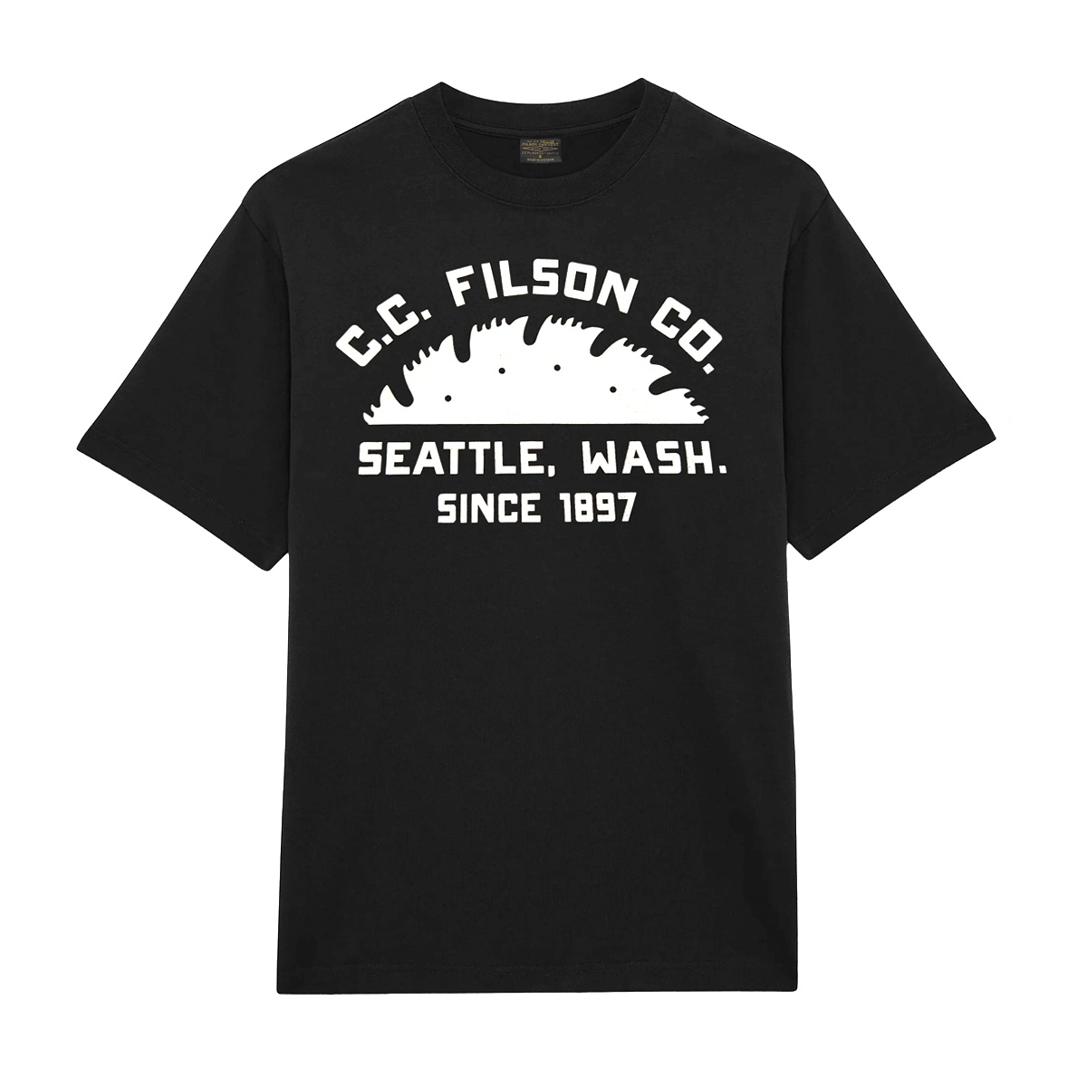 Filson Seattle Graphic T-Shirt Black, strapazierfähiges T-Shirt mit angenehmem Tragegefühl, das seine Struktur über die ganze Saison behält