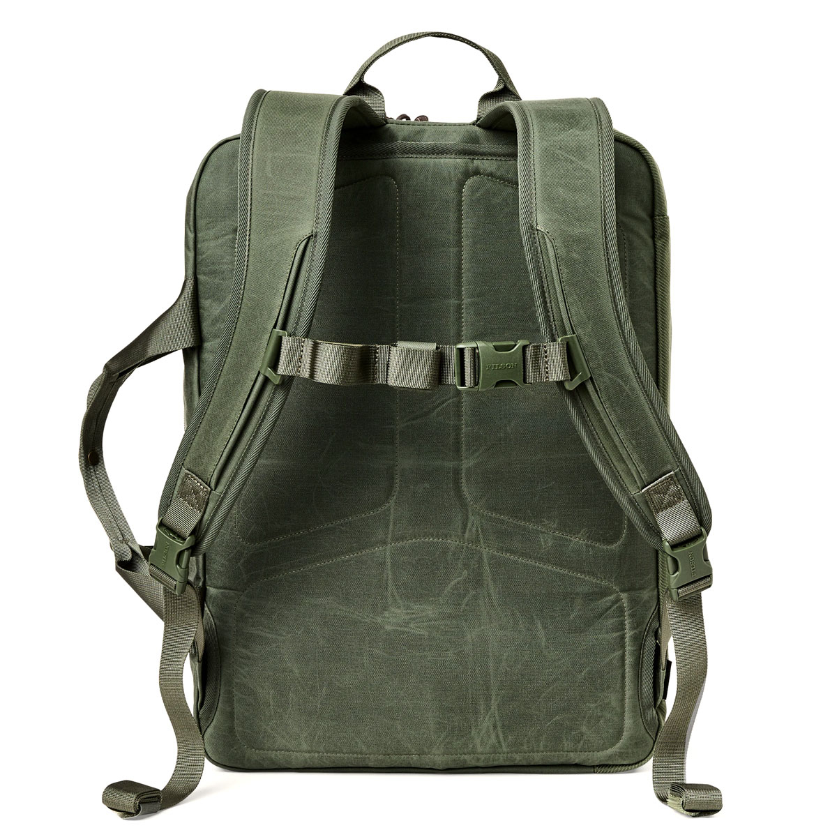 Filson Surveyor Pullman Pack Service Green, Mehrere Trageoptionen, Hand, Schulter, Rücken