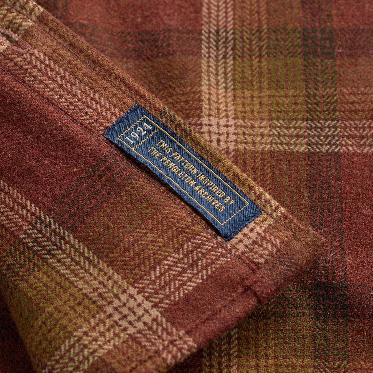 Pendleton Centennial Plaid Shirt Red Mix Multi Ombre, made of 100% virgin wool