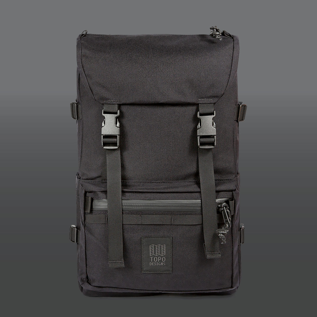 Topo Designs Rover Pack Tech Black, der ideale Rucksack für den täglichen Gebrauch