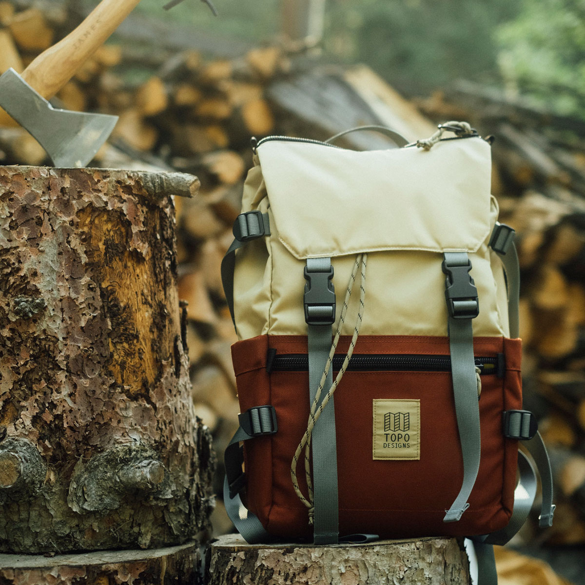 Topo Designs Rover Pack Classic Sahara/Fire Brick, der ideale Rucksack für den täglichen Gebrauch